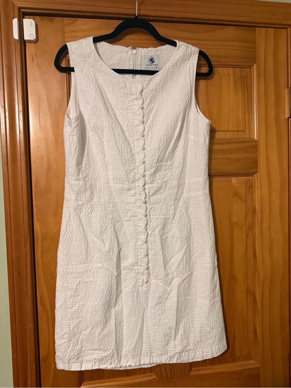 Classic White Sleeveless Textured Dress - by Southern Proper